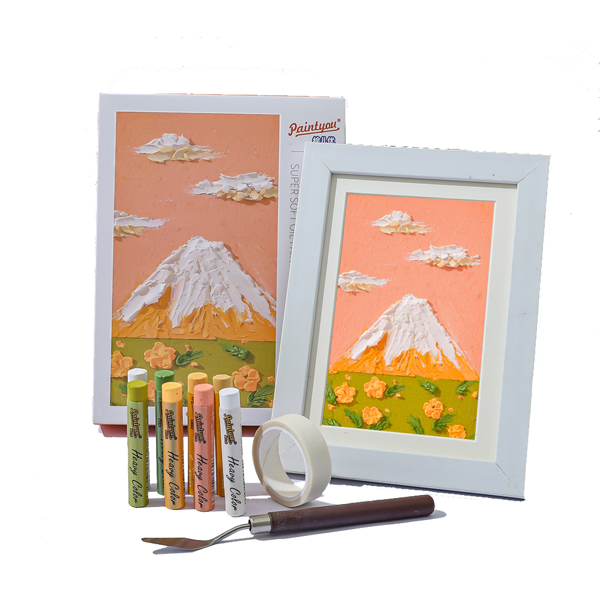Paintyou  DIY Paint Oil Painting Kit for Kids & Adults Drawing Oil Pastel Artwork with Frame Landscape Series Gift Box 