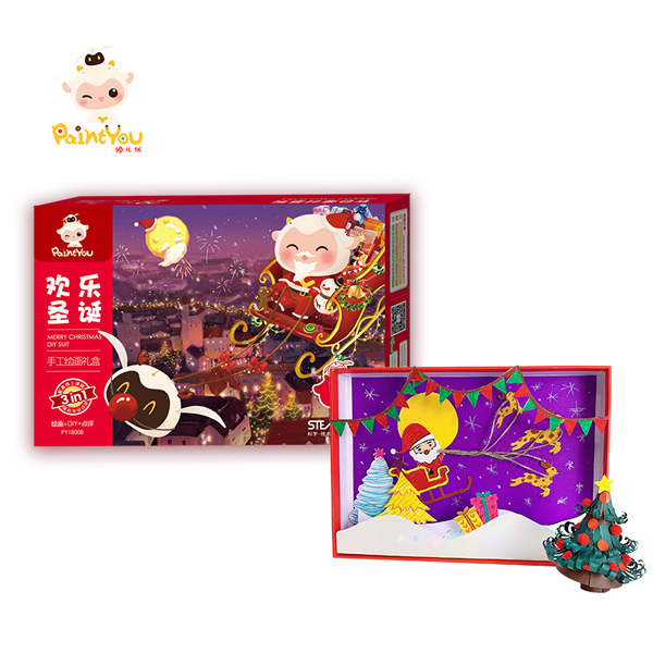Paintyou New Year Party Series Children's Educational Toys Material Tutorial Package DIY Handmade Painting Gift Box Wholesale 