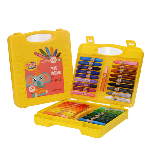 Paintyou 48 Colors Custom Wholesale Art Kids Silk Oil Pastel Set With Plastic Case Non-Toxic Pastels for Kids Soft Oil Pastels Drawing Graffiti Art Crayons 