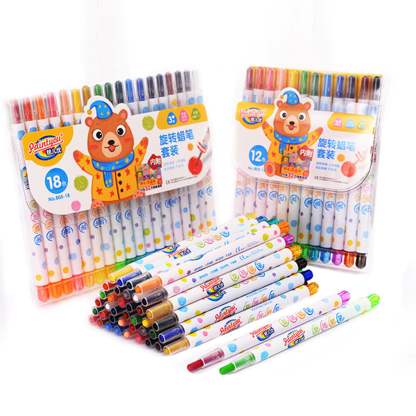 Custom Rotating Crayons For Kids Children Kindergarten Twist Up Crayons 12/18/24 Multicolor Twistable Crayons 
