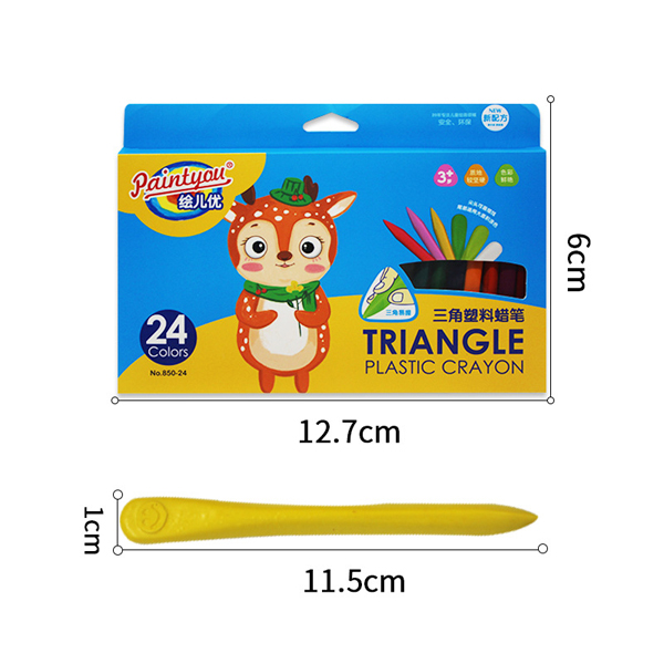 Paintyou Factory OEM ODM Plastic Triangle Smiley Face Crayon Not Dirty Hands Washable Plastic Crayon Fabricants 