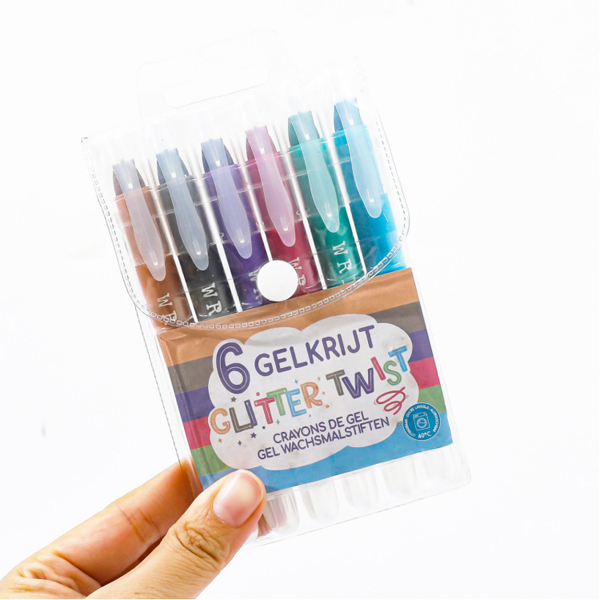 6PCS GElKRIJT Glitter Twist Up Gel Crayons De Gel Wachsmalstiften Washable Gel Highlighter Colored Pens Manufacturer 