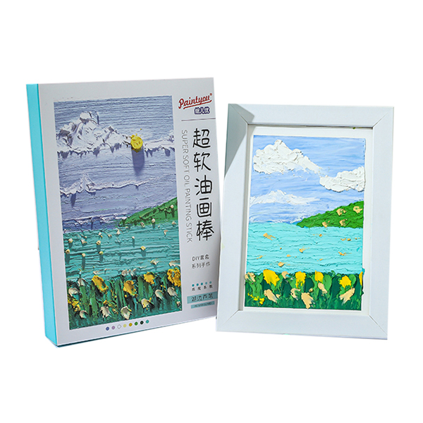 Paintyou New Fashion DIY Art Sets With Frame Painted by Soft Oil Pastel Crayons Gift Box  