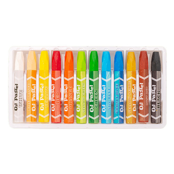 Custom Your Brand Cheap Price Hexagonal Oil Pastels Crayons 12 Shades Children Oil Pastel Set Professional 12 Pieces  