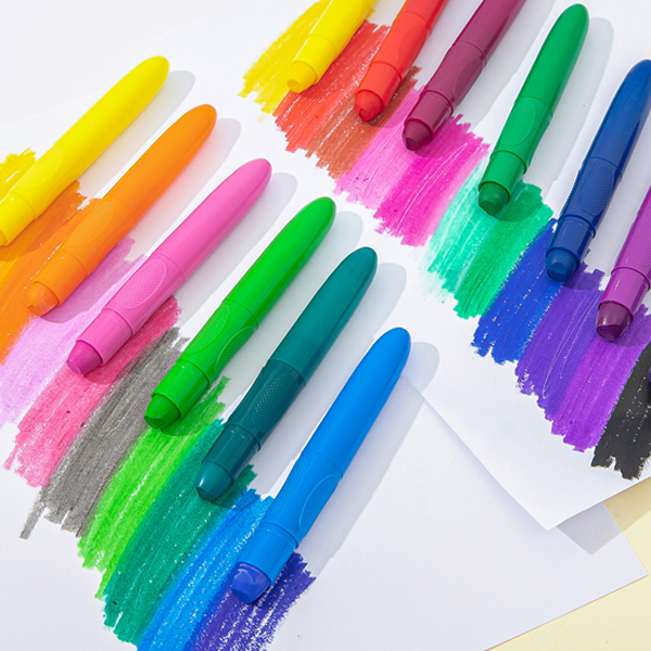 OEM Premuim Jumbo Crayon  24 Vibrant Colors Twist Up Artist Silky Crayon  