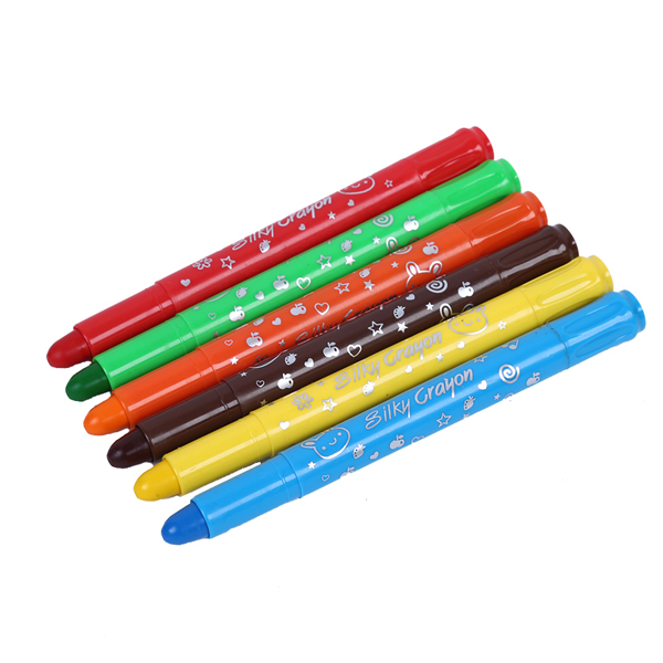 Thin Handle Water Base Non Toxic Assorted Colors Silky  Washable Crayon Set For Children OEM  