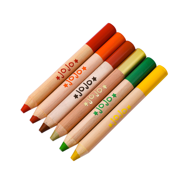 3 IN 1 Jumbo Wooden Crayon  Woody Multitalented Coloring Pencil Water Soluble Watercolor Pastel Wax Crayons  