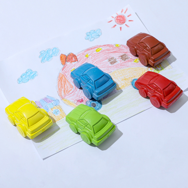 Cartoon Car Shape Crayons Non Toxic Kids Coloring Crayons Toys  