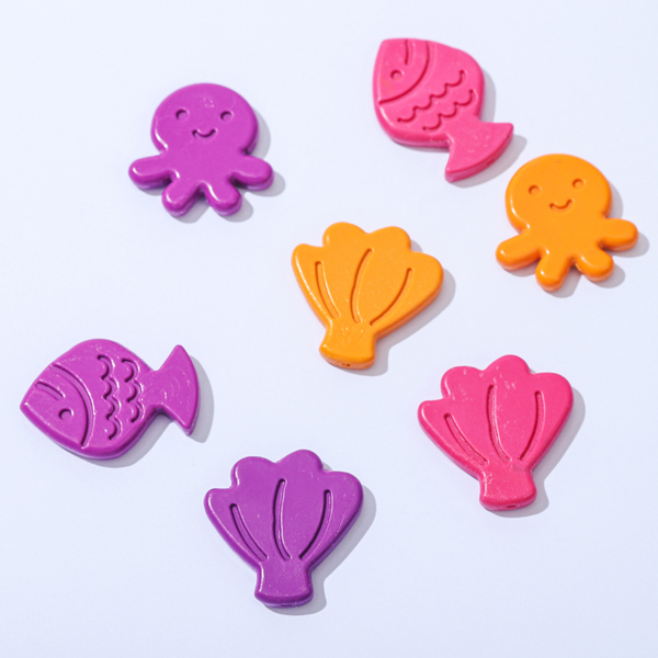 Marine Life Shell Fish Octopus Shape Crayons 2D Plastic Crayons Coloring Crayons for Kids  
