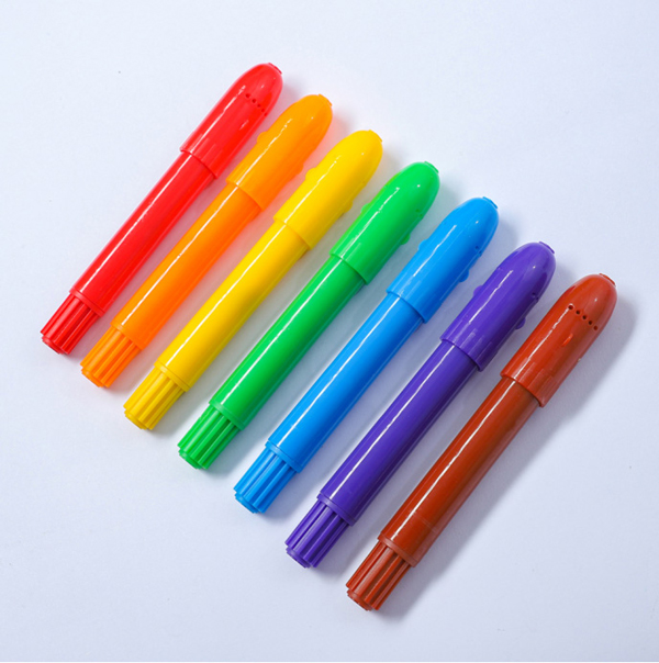 Paintyou Rainbow Color Jumbo Size Tube Twister Silky Crayons 12 Colors Non Toxic Twistable Washable Gel Crayons 
